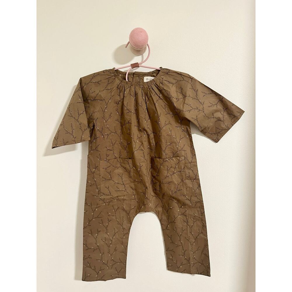Mabo Brown Floral Brown Romper